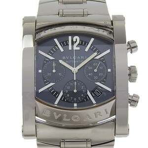 Bvlgari Assioma Men's Watch AA48SCH Stainless Steel Silver Automatic Chronogr...